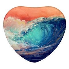 Artistic Wave Sea Heart Glass Fridge Magnet (4 Pack) by uniart180623