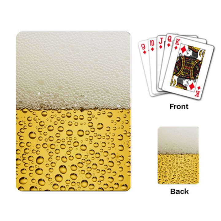 Texture Pattern Macro Glass Of Beer Foam White Yellow Art Playing Cards Single Design (Rectangle)