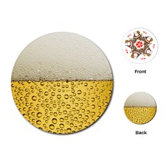 Texture Pattern Macro Glass Of Beer Foam White Yellow Art Playing Cards Single Design (round) by uniart180623