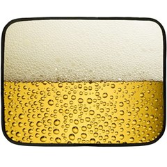 Texture Pattern Macro Glass Of Beer Foam White Yellow Art Fleece Blanket (mini) by uniart180623