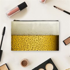 Texture Pattern Macro Glass Of Beer Foam White Yellow Art Cosmetic Bag (medium) by uniart180623