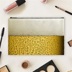 Texture Pattern Macro Glass Of Beer Foam White Yellow Art Cosmetic Bag (large) by uniart180623