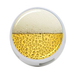 Texture Pattern Macro Glass Of Beer Foam White Yellow Art 4-port Usb Hub (one Side) by uniart180623