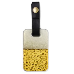 Texture Pattern Macro Glass Of Beer Foam White Yellow Art Luggage Tag (one Side) by uniart180623