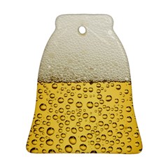 Texture Pattern Macro Glass Of Beer Foam White Yellow Art Bell Ornament (two Sides) by uniart180623