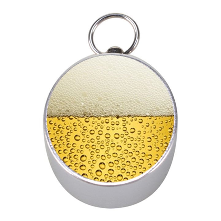 Texture Pattern Macro Glass Of Beer Foam White Yellow Art Mini Silver Compasses