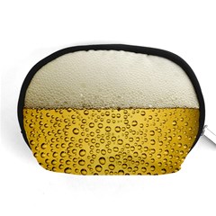 Texture Pattern Macro Glass Of Beer Foam White Yellow Art Accessory Pouch (medium) by uniart180623