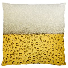 Texture Pattern Macro Glass Of Beer Foam White Yellow Art Standard Premium Plush Fleece Cushion Case (one Side) by uniart180623