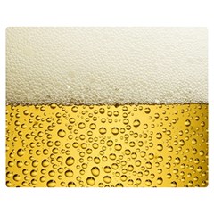 Texture Pattern Macro Glass Of Beer Foam White Yellow Art Two Sides Premium Plush Fleece Blanket (medium) by uniart180623