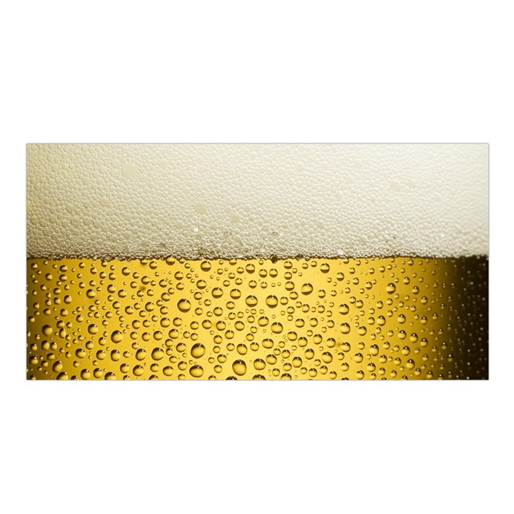 Texture Pattern Macro Glass Of Beer Foam White Yellow Art Satin Shawl 45  x 80 