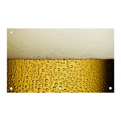 Texture Pattern Macro Glass Of Beer Foam White Yellow Art Banner And Sign 5  X 3  by uniart180623