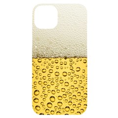 Texture Pattern Macro Glass Of Beer Foam White Yellow Art Iphone 14 Plus Black Uv Print Case