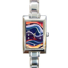 Wave Of Abstract Colors Rectangle Italian Charm Watch by uniart180623