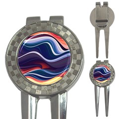 Wave Of Abstract Colors 3-in-1 Golf Divots by uniart180623