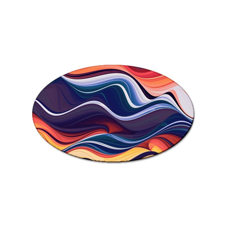 Wave Of Abstract Colors Sticker (Oval)