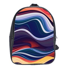 Wave Of Abstract Colors School Bag (large) by uniart180623