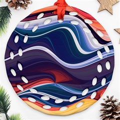 Wave Of Abstract Colors Ornament (round Filigree)