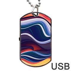 Wave Of Abstract Colors Dog Tag Usb Flash (one Side) by uniart180623