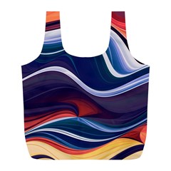 Wave Of Abstract Colors Full Print Recycle Bag (l) by uniart180623