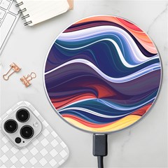 Wave Of Abstract Colors Wireless Fast Charger(white) by uniart180623