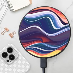 Wave Of Abstract Colors Wireless Fast Charger(black) by uniart180623