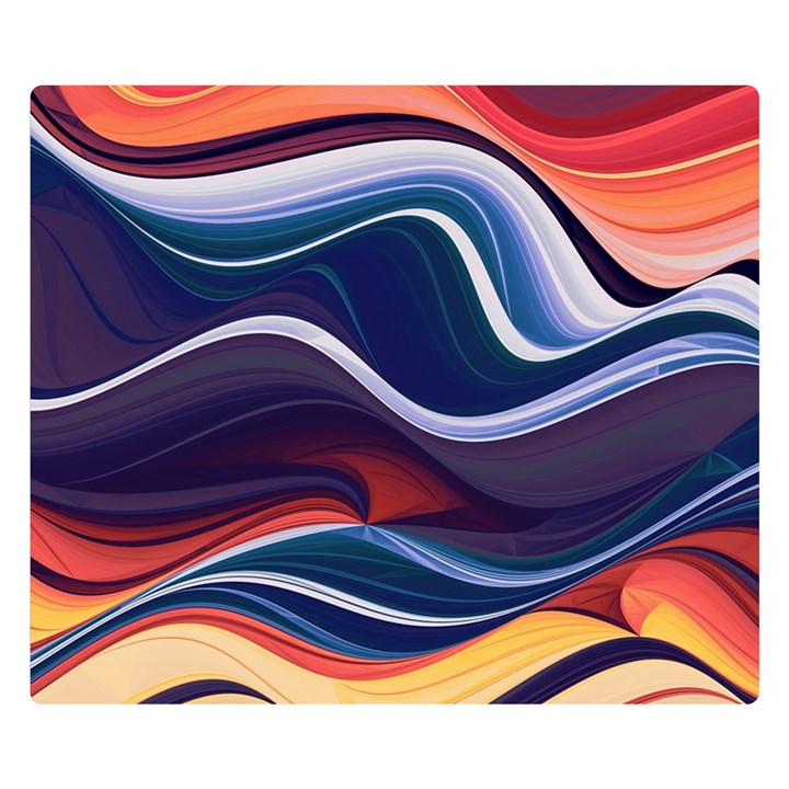 Wave Of Abstract Colors Premium Plush Fleece Blanket (Small)