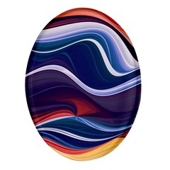 Wave Of Abstract Colors Oval Glass Fridge Magnet (4 Pack) by uniart180623