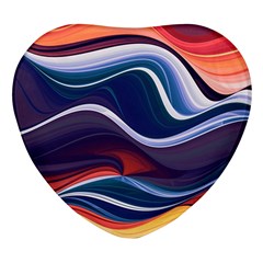 Wave Of Abstract Colors Heart Glass Fridge Magnet (4 Pack)