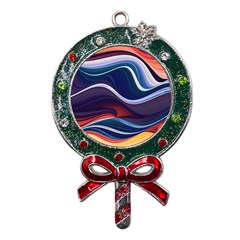 Wave Of Abstract Colors Metal X mas Lollipop With Crystal Ornament by uniart180623