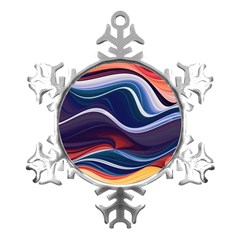 Wave Of Abstract Colors Metal Small Snowflake Ornament