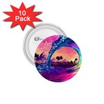 Retro Wave Ocean 1.75  Buttons (10 pack) Front