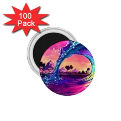 Retro Wave Ocean 1.75  Magnets (100 pack) 