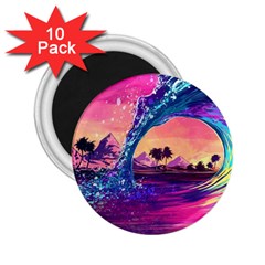 Retro Wave Ocean 2.25  Magnets (10 pack) 