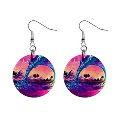 Retro Wave Ocean Mini Button Earrings