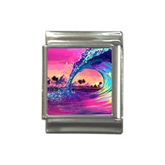 Retro Wave Ocean Italian Charm (13mm)