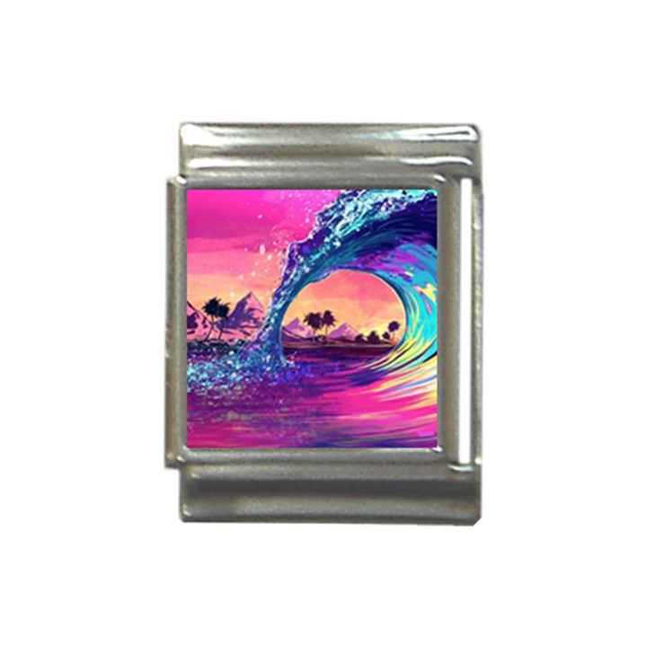 Retro Wave Ocean Italian Charm (13mm)