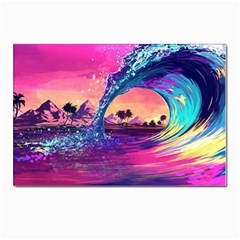 Retro Wave Ocean Postcard 4 x 6  (Pkg of 10)