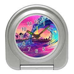 Retro Wave Ocean Travel Alarm Clock