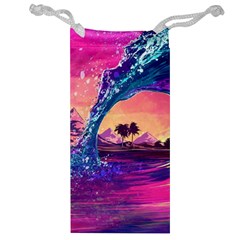 Retro Wave Ocean Jewelry Bag