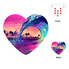 Retro Wave Ocean Playing Cards Single Design (Heart)