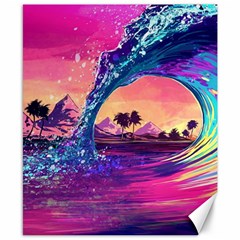 Retro Wave Ocean Canvas 8  x 10 