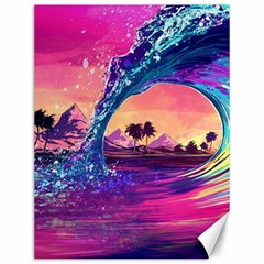 Retro Wave Ocean Canvas 12  x 16 