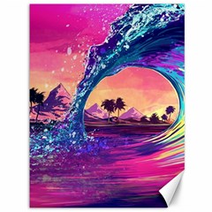 Retro Wave Ocean Canvas 36  x 48 