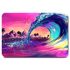 Retro Wave Ocean Large Doormat