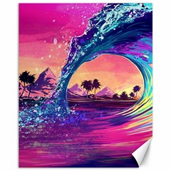 Retro Wave Ocean Canvas 11  X 14  by uniart180623