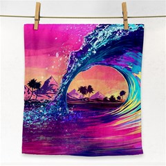 Retro Wave Ocean Face Towel