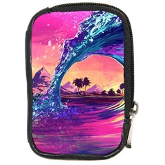 Retro Wave Ocean Compact Camera Leather Case