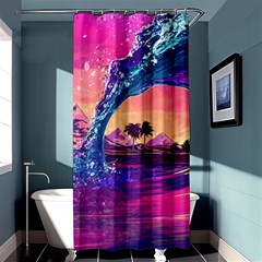 Retro Wave Ocean Shower Curtain 36  x 72  (Stall) 