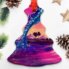 Retro Wave Ocean Ornament (Christmas Tree) 