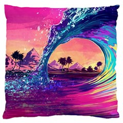 Retro Wave Ocean Large Cushion Case (One Side)